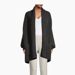 Barefoot Dreams Cozy Black Open-Front Sweater/Robe Plus Size 3X